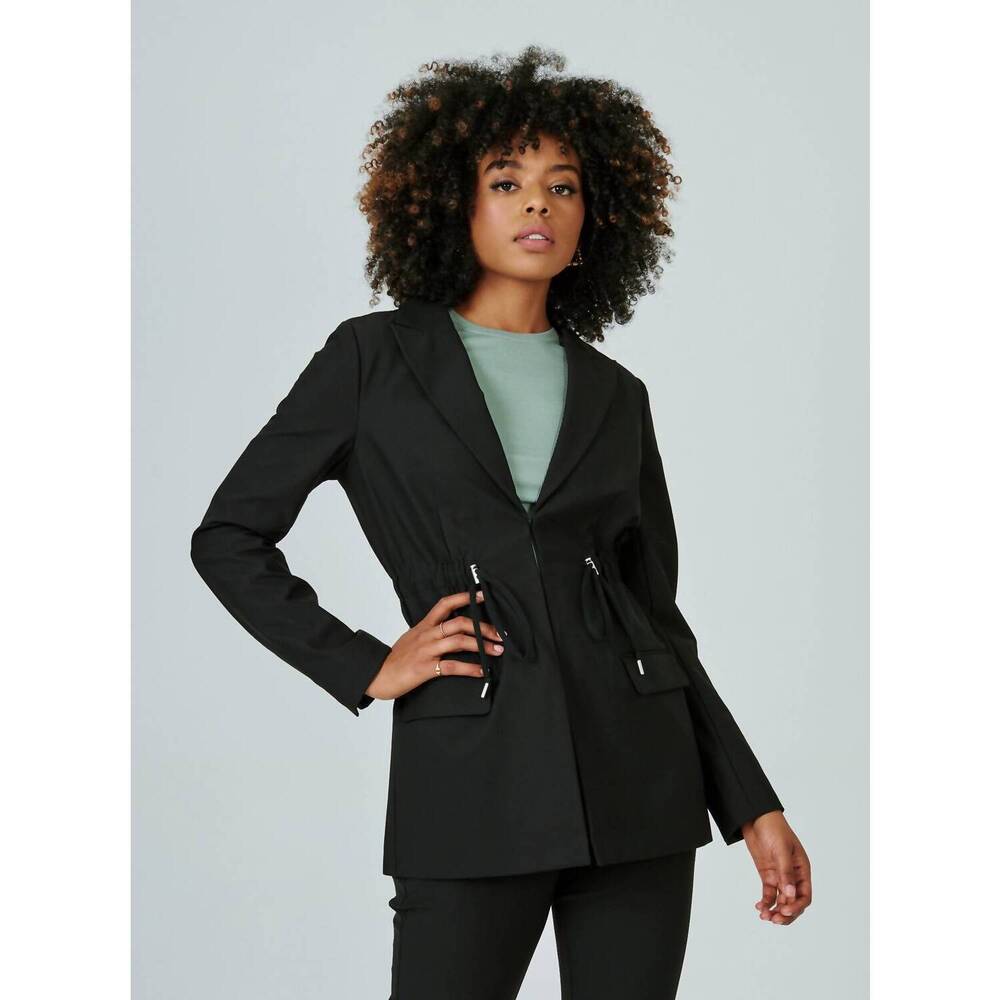 NEW 7DIAMONDS infinity cinched waist blazer in black